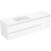 Mexen Orio kúpeľňová skrinka 160 cm s umývadlom Otis ľavým, 2S, 1D, biela matná - 91A13-16047-3-BBFFF01-W18L01