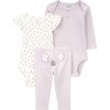 CARTER'S Set 3dielny body dl. rukáv, body kr. rukáv, legíny Purple Stripe/Koala dievča 12m/ veľ. 80 1R034810_12M