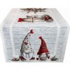 Vianočný gobelínový behúň na stôl Škriatkovia Chenille IT020 40x180 cm Viacfarebná