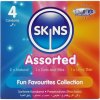 Skins - mix kondómov - bodkované, natural, extra tenké (4 ks)