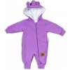 Baby Nellys ® Teplákový overal s kapucňou - fialový, veľ. 62, 62 (2-3m)