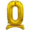 Godan Fóliový balón so stojanom číslo 0 zlatá 74 cm