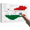 Obraz na korku mapa Maďarska vo farbách vlajky