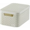 CURVER úložný box RATTAN S, 29,1 x 19,8 x 14,2 cm, biely, 03617-885