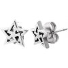 Šperky eshop - Náušnice, oceľ 316L, obrys hviezdy - trojuholníky, strieborný odtieň SP92.13