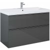 Elita Look skrinka 100x44.9x63.5 cm závesná kúpeľňová skrinka pod umývadlo antracitová RE011000026610