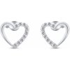 Brilio Silver Romantické strieborné náušnice trblietavé srdiečka EA356W