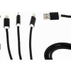 Gembird CC-USB2-AM31-1M USB charging combo 3-in-1, 1m, černý
