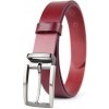 Kožený opasok GUN METAL, šírka 3.3cm, Slovenská výroba - Bordová