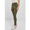 Urban Classics dámské nohavice ladies Washed Faux Leather pants Olive