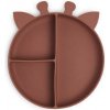 NUUROO Orla Silikónový delený tanier Giraffe Mahogany