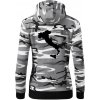 Taliansko obrys - Mikina dámska trendy zipper s kapucňou - XS ( Šedý maskáč )