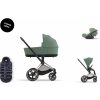 Cybex Platinum CYBEX Priam Travel Set + Cloud T Plus i-Size + Platinum Winter Footmuff leaf green 2025 rose gold