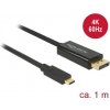 Delock kábel USB Type-C™ samec > Displayport samec (DP Alt Mode) 4K 60 Hz 1 m čierny