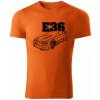 T-ričko BMW e36 line pánske tričko Farba trička: Oranžová, Farba potlače: Čierna, Veľkosť: L