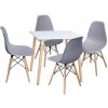 IDEA nábytok Jedálenský stôl 80x80 UNO biely + 4 stoličky UNO sivé