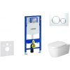 Geberit Duofix - Modul na závesné WC s tlačidlom Sigma20, biela/lesklý chróm + Duravit ME by Starck - WC a doska, Rimless, SoftClose 111.300.00.5 NM4
