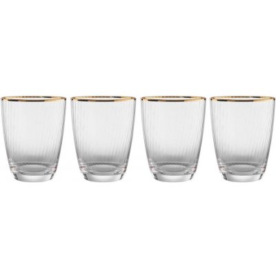Butlers GOLDEN TWENTIES Sada pohárov na vodu so zlatým okrajom 4 x 300 ml  od 31,99 € - Heureka.sk
