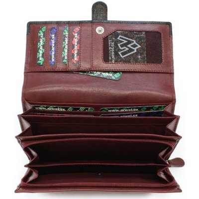 Dámska kožená listová peňaženka Arwel 8102­ čierna červená