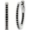 Stříbrné kruhové náušnice JASMIN 17 mm s černými Brilliance Zirconia