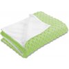 Biante Detská obojstranná deka Minky bodky/Polar MKP-005 Pastelová svetlo zelená 75x100 cm