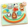 Djeco Drevená vkladačka a balančná hra 2v1 - Dúha uni