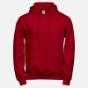 Tee Jays Červená basic mikina Power s kapucňou Veľkosť: 4XL Tee Jays