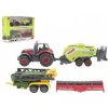 Teddies Sada farma traktor s príslušenstvom 4ks kov / plast mix druhov v krabici 21x15x6cm