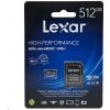 LEXAR 512GB Lexar® High-Performance 633x microSDXC™ UHS-I, up to 100MB/s read 70MB/s write C10 A2 V30 U3, Global LSDMI512BB633A