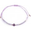 Náramok shamballa srdce a brúsené korálky s AB efektom - 1 ks 10 fialová sv.