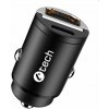 Nabíjačka USB do auta C-TECH UCC-02, 1x Type C + 1 x Type A, 30W, Power delivery 3.0, Quick Charge 3.0, hliníkové telo UCC-02