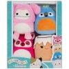 SQUISHMALLOWS Micromallows 4Pack - Mýval, Bigfoot, Ara, Škoricová rolka