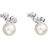 Preciosa Nežné náušnice s riečnou perlou a kryštály kubické zirkónia Mere 5094 00