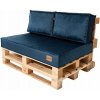 Golden Garden Paletové sedenie GG50 podsedák a vankúš 120cm x 80cm x 15cm tmavomodrá