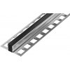 DL7/6 dilatačná lišta s výplňou ACARA, nerez lesk V2A+PU čierna, 3 mm, 2,5 m