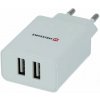 Swissten Sieťový adaptér Smart IC 2x USB, 10 W, biely