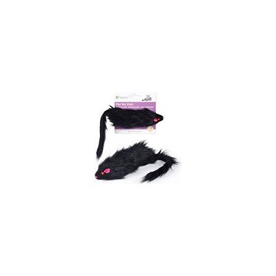 Hračka mačka Myš čierna chlpatá 15cm