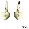MOZA gold Diamantové náušnice srdiečko MG2011 Farba Zlata: žlté Au