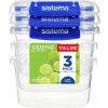 Sistema Krabička na potraviny sada 3 ks 2 klipy 400 ml