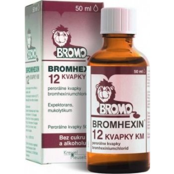 Bromhexin 12 kvapky KM gtt.por.1 x 50 ml