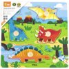 Viga puzzle s úchytmi Dino multicolor