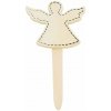 Anjel - Zápich dekoračný drevený 7cm : 4ks