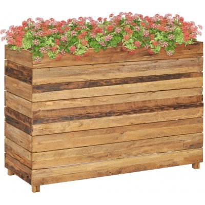 vidaXL kvetináč 100x40x72 cm recyklované tíkové drevo a oceľ