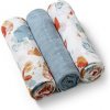 BABYONO Plienky mušelínové Super soft 3 ks - modrá