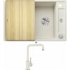 Blanco AXIA III 45 S biela soft s excentrom + drevená krájacia doska 527036 + Blanco MILI biela soft 527461