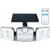 Solárne LED svetlo s pohybovým senzorom a diaľkovým ovládaním 122 LED (Solárne osvetlenie exteriéru s pohybovým senzorom pre dvor, záhradu a vstupné priestory)