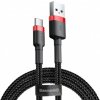 Baseus CATKLF-C91 Cafule, odolný nylonový USB / USB-C QC3.0 2A, 2m, černo-červený