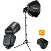 Godox V100 TTL reporter kit (blesk, softbox, statív, odpalovač) Canon