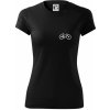 Obrázok kolesa na prsníku horský bicykel - Dámske Fantasy športové (dresovina) - 2XL ( Čierna )