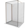 MEXEN/S - Kioto Sprchová zástena WALK-IN 90 x 80, čierny vzor, meď kartáčovaná 800-090-212-65-70-080
